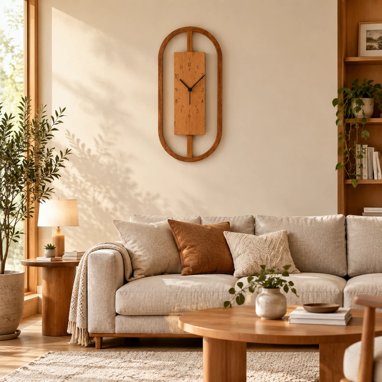 ساعت دیواری مینیمال چوبی طرح روما